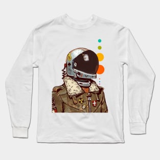 Spaceman Astronaut Colorful Popart Illustration Long Sleeve T-Shirt